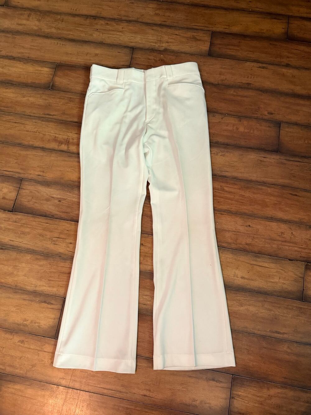 Vintage 1970s Levi's Panatela Cream White Flared Trousers
